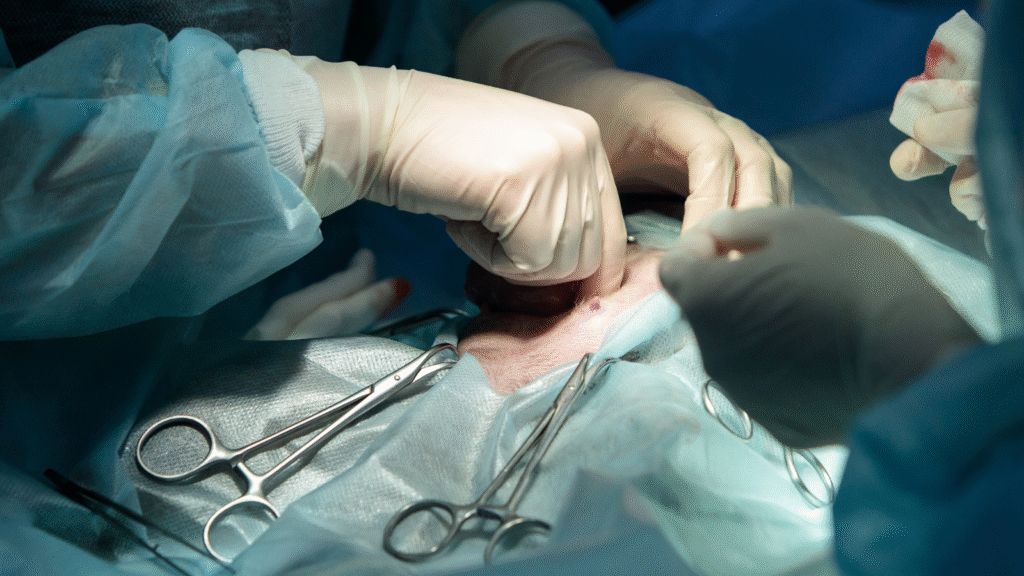 Une chirurgie vétérinaire sur un chien